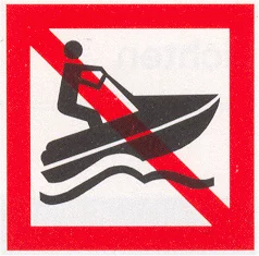 Verkeersbord A.20 voor de scheepvaart dat geldt als verbod voor waterscooters