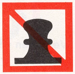 Verkeersbord A.7 voor de scheepvaart dat meren aan deze zijde verbiedt
