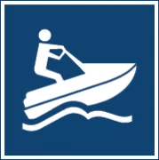 Verkeersbord E.24 voor de scheepvaart dat waterscooters toestaat