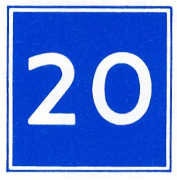 Verkeersbord E.5.1 voor de scheepvaart dat ligplaats toestaat binnen de aangegeven breedte
