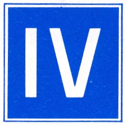 Verkeersbord E.5.3 voor de scheepvaart dat ligplaats toestaat voor een beperkt aantal schepen