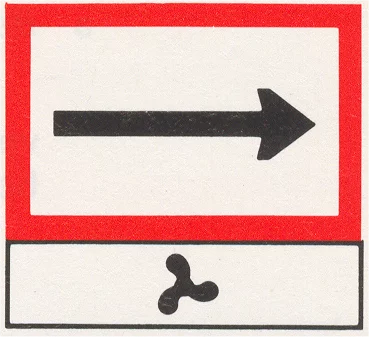 Verkeersbord F.4 voor de scheepvaart dat een categorie schepen aanduidt