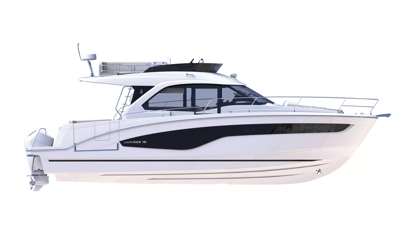 Vaartlander_BeneteauAntares12Fly-1 Zijaanzicht van Beneteau Antares 12 Fly