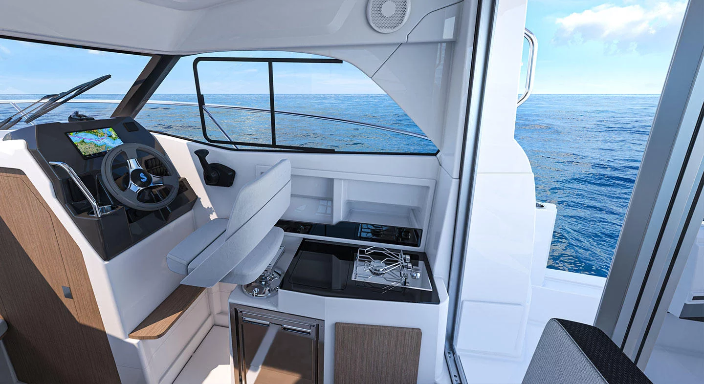 Vaartlander_BeneteauAntares7-21 Keukenblok en opbergruimte in Beneteau Antares 7