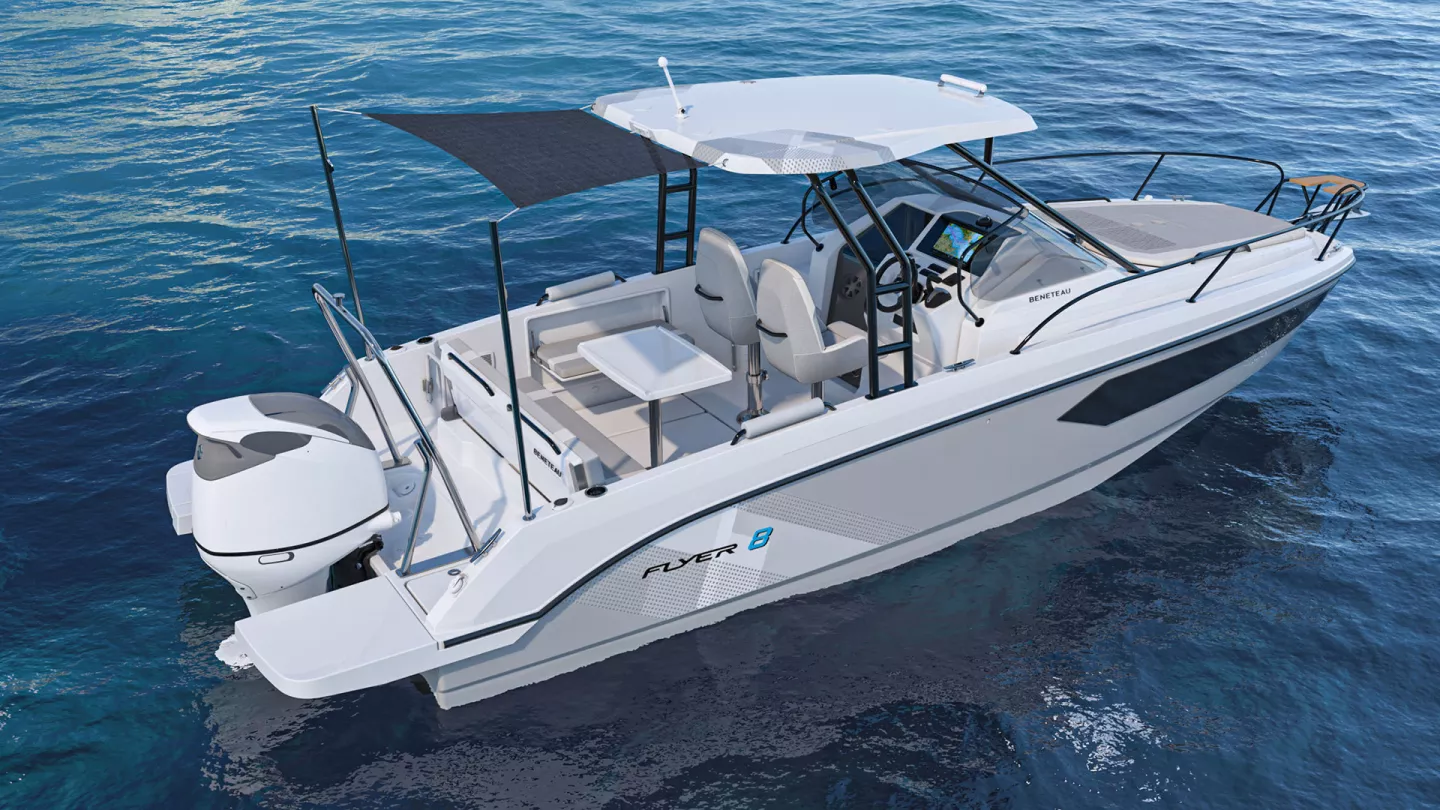 Vaartlander_BeneteauFlyer8SUNdeck-1 Beneteau Flyer 8 SUNdeck gezien van bovenaf