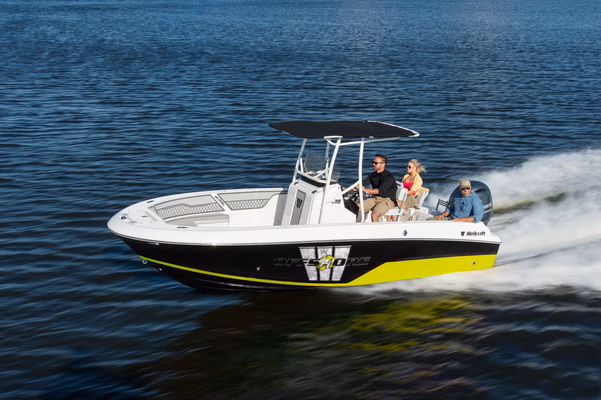 Vaartlander_Wellcraft202Fisherman-46 Wellcraft 202 Fisherman console boot op snelheid met stabiele ligging